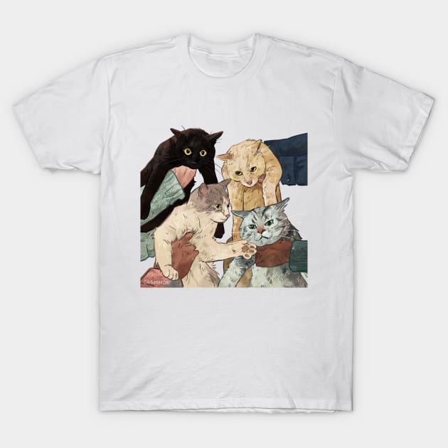 Cat Gang! T-Shirt by Catwheezie